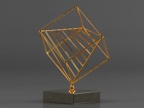 Art Amaze Abstract Figure Gold Decor Accent 3D Print Model