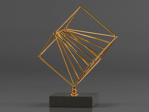 Art Amaze Abstract Figure Gold Decor Accent 3D Print Model