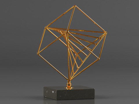 Art Amaze Abstract Figure Gold Decor Accent 3Dプリントモデル