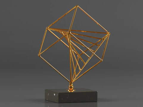 Art Amaze Abstract Figure Gold Decor Accent 3D Print Model