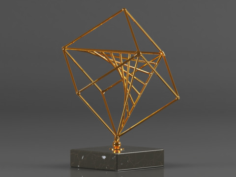 Art Amaze Abstract Figure Gold Decor Accent 3Dプリントモデル