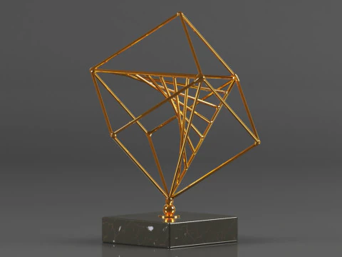 Art Amaze Abstract Figure Gold Decor Accent 3D Print Model