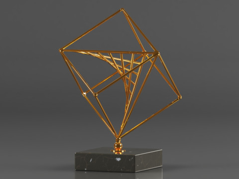 Art Amaze Abstract Figure Gold Decor Accent 3Dプリントモデル