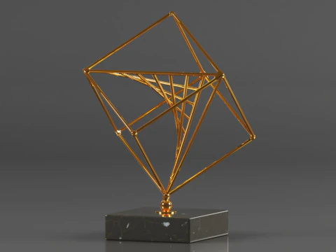 Art Amaze Abstract Figure Gold Decor Accent 3D Print Model