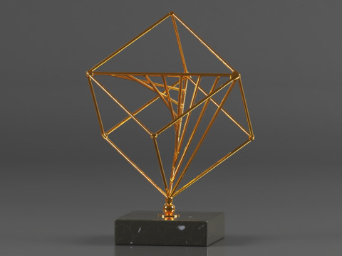 Art Amaze Abstract Figure Gold Decor Accent 3Dプリントモデル