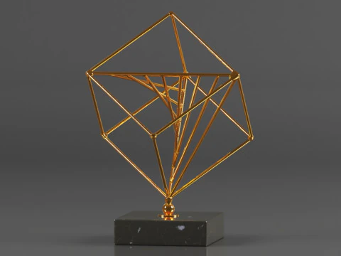Art Amaze Abstract Figure Gold Decor Accent 3D Print Model