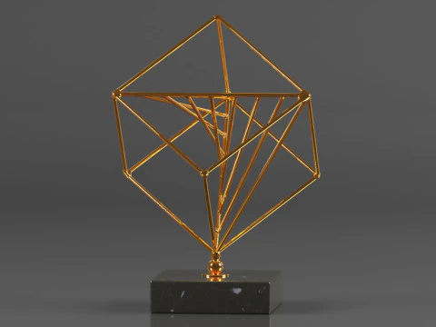 Art Amaze Abstract Figure Gold Decor Accent 3D Print Model