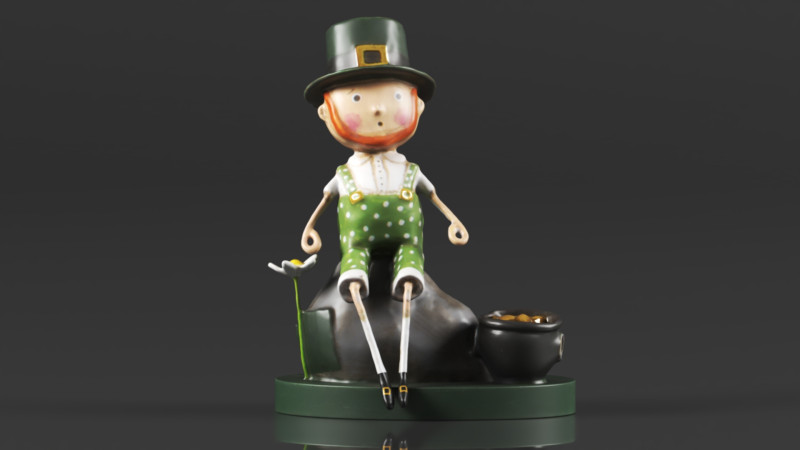 Lori Mitchell 13308 Leprechaun Boy Figurine Modèles 3D en vedette .c4d .max .obj .3ds .fbx .stl .blend 