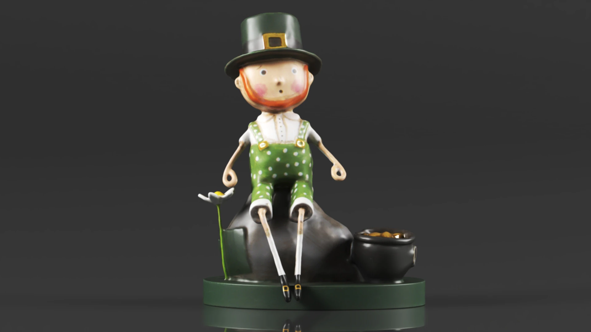 Lori Mitchell 13308 Leprechaun Boy Figurine 3D Print Model .c4d .max .obj .3ds .fbx .stl .blend 