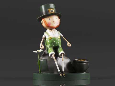 Lori Mitchell 13308 Leprechaun Boy Figurine 3D Print Model