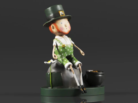 Lori Mitchell 13308 Leprechaun Boy Figurine 3D Print Model