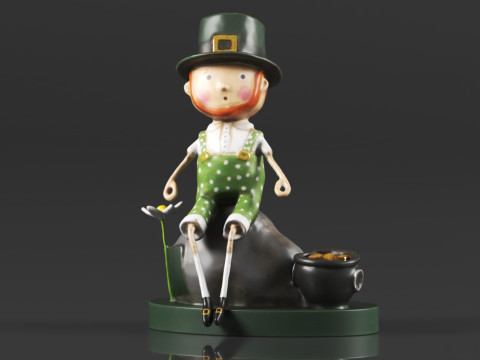 Lori Mitchell 13308 Leprechaun Boy Figurine Modèles 3D en vedette