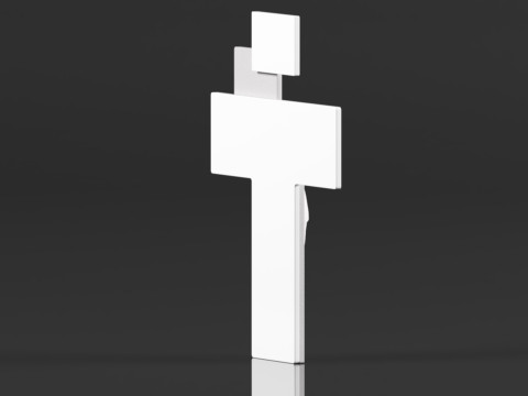 Modern Wall Crucifix Wood Grey White Christ Modèles 3D en vedette