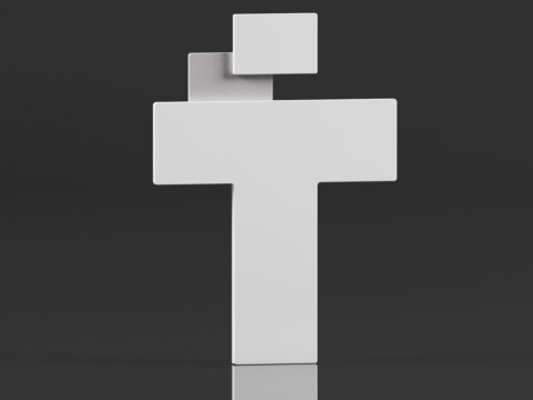 Modern Wall Crucifix Wood Grey White Christ Modèles 3D en vedette