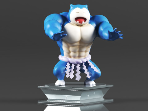 Figura de accin Pokmon Snorlax Bodybuilder Maromba Sum Model do druku 3D