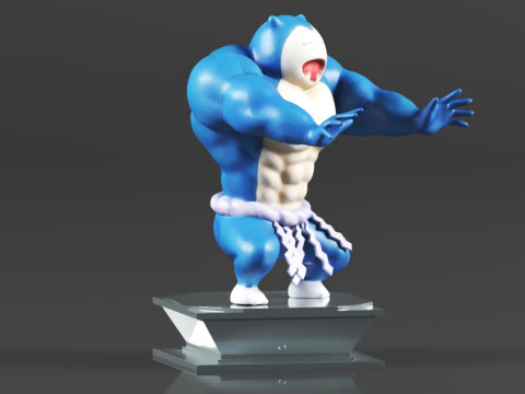 Figura de accin Pokmon Snorlax Bodybuilder Maromba Sum 3D Print Model