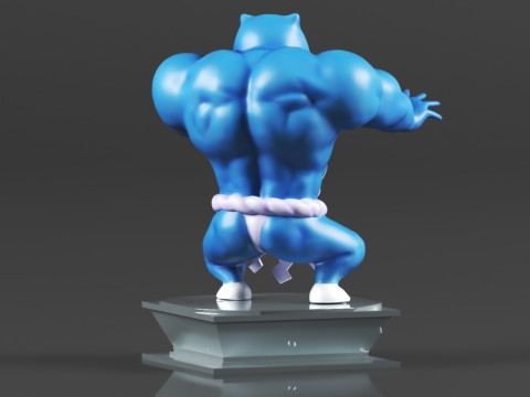 Figura de accin Pokmon Snorlax Bodybuilder Maromba Sum Model do druku 3D