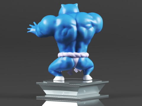 Figura de accin Pokmon Snorlax Bodybuilder Maromba Sum Model do druku 3D