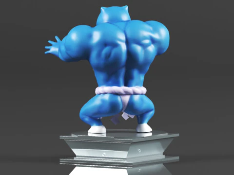 Figura de accin Pokmon Snorlax Bodybuilder Maromba Sum 3D Print Model