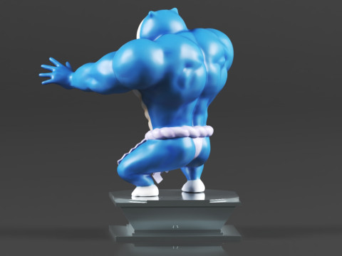 Figura de accin Pokmon Snorlax Bodybuilder Maromba Sum Model do druku 3D