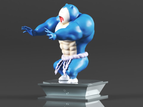 Figura de accin Pokmon Snorlax Bodybuilder Maromba Sum Model do druku 3D