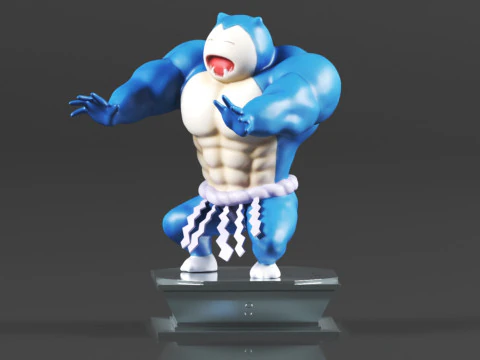 Figura de accin Pokmon Snorlax Bodybuilder Maromba Sum 3D Print Model