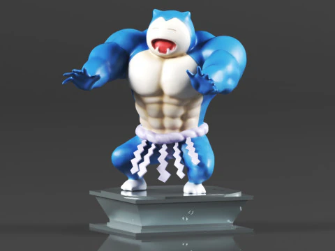 Figura de accin Pokmon Snorlax Bodybuilder Maromba Sum 3D Print Model