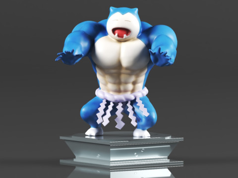 Figura de accin Pokmon Snorlax Bodybuilder Maromba Sum Model do druku 3D