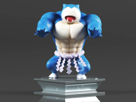 Figura de accin Pokmon Snorlax Bodybuilder Maromba Sum 3D Print Model