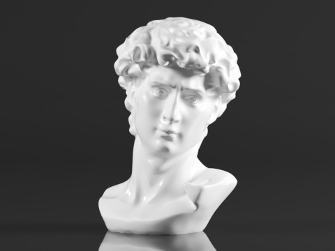 Cozylkx 114 Inch Premium Resin Greek Michelangelo David Bust Statue Replica Sculpture Home Art Deco 3D-Druckmodell