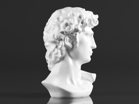 Cozylkx 114 Inch Premium Resin Greek Michelangelo David Bust Statue Replica Sculpture Home Art Deco 3D-Druckmodell