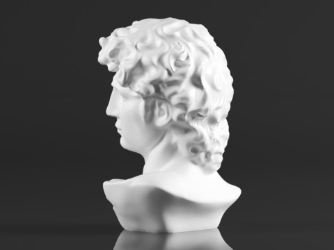 Cozylkx 114 Inch Premium Resin Greek Michelangelo David Bust Statue Replica Sculpture Home Art Deco 3D-Druckmodell