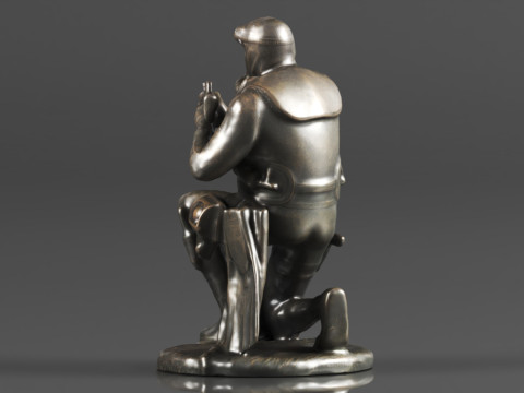Ebros Gift Battlefield Kneeling Navy Seal Diver Soldier Taking Aim with Rifle Statue 3D Print Model