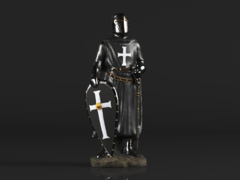 Ebros Gift Holy Wars English Black Cloaked Crusader Knight Modello di stampa 3D