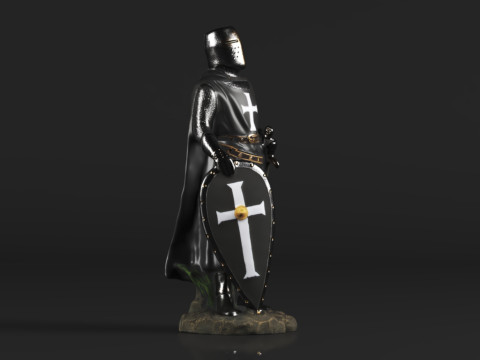 Ebros Gift Holy Wars English Black Cloaked Crusader Knight Modello di stampa 3D