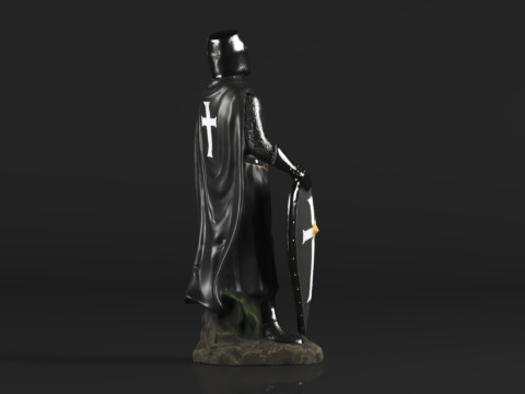 Ebros Gift Holy Wars English Black Cloaked Crusader Knight Modello di stampa 3D