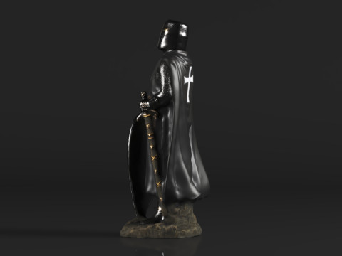 Ebros Gift Holy Wars English Black Cloaked Crusader Knight Modello di stampa 3D