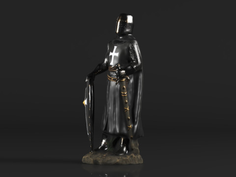 Ebros Gift Holy Wars English Black Cloaked Crusader Knight Modello di stampa 3D
