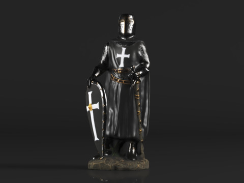 Ebros Gift Holy Wars English Black Cloaked Crusader Knight Modello di stampa 3D