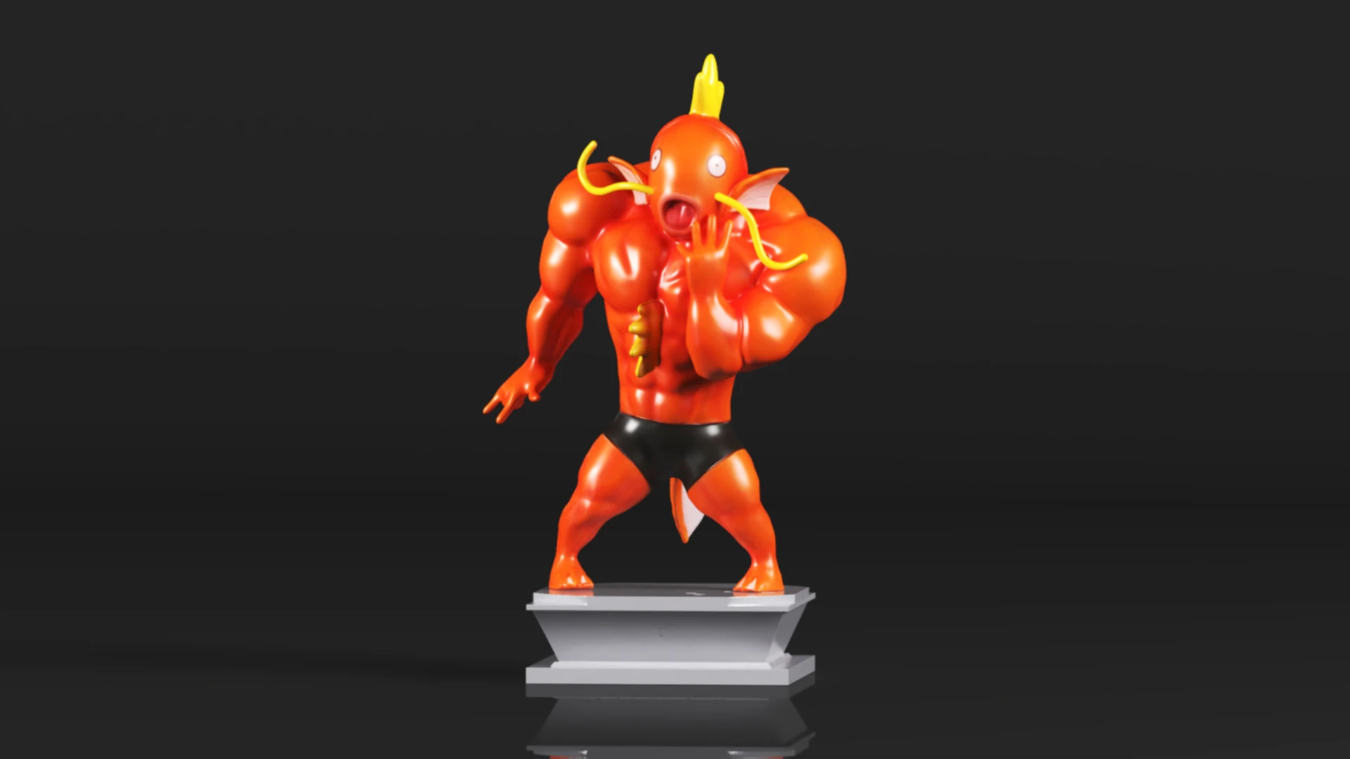 Muscle Show Series Magikarp 3D Print Model .c4d .max .obj .3ds .fbx .stl .blend 