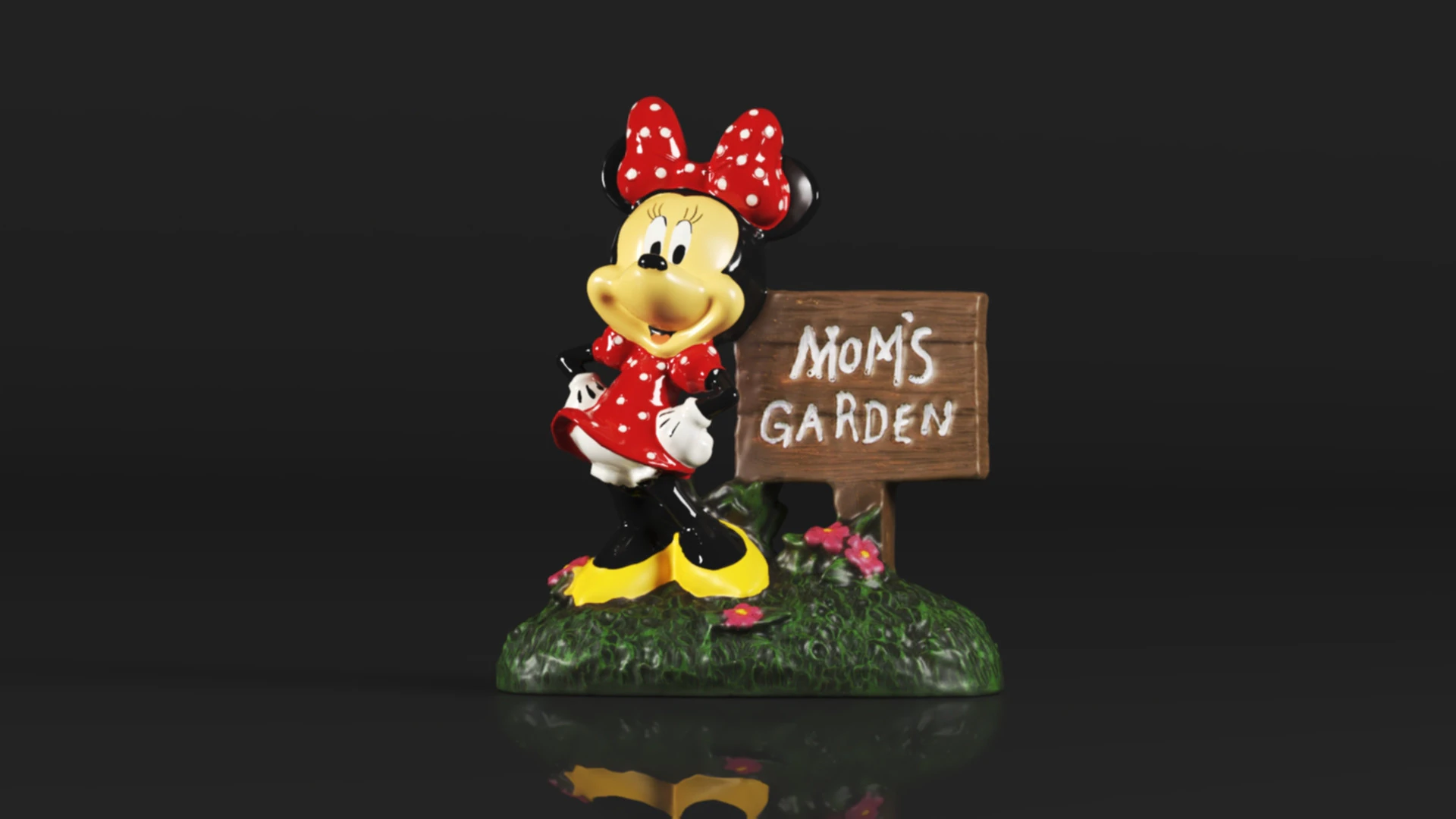 Minnie Mouse Mum Garden Statue 3D Print Model .c4d .max .obj .3ds .fbx .stl .blend 
