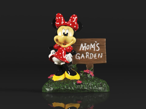 Minnie Mouse Mum Garden Statue 3D Print Model