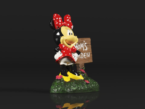 Minnie Mouse Mum Garden Statue 3D Print Model