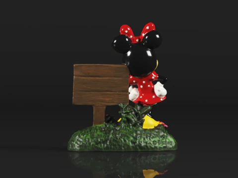 Minnie Mouse Mum Garden Statue 3D Print Model