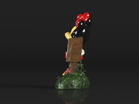 Minnie Mouse Mum Garden Statue 3D Print Model