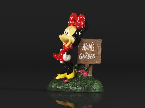 Minnie Mouse Mum Garden Statue 3D Print Model