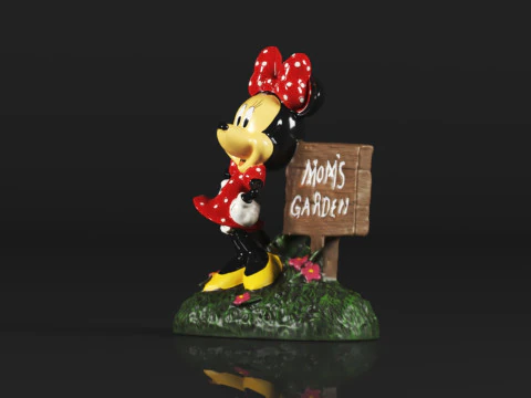 Minnie Mouse Mum Garden Statue 3D Print Model