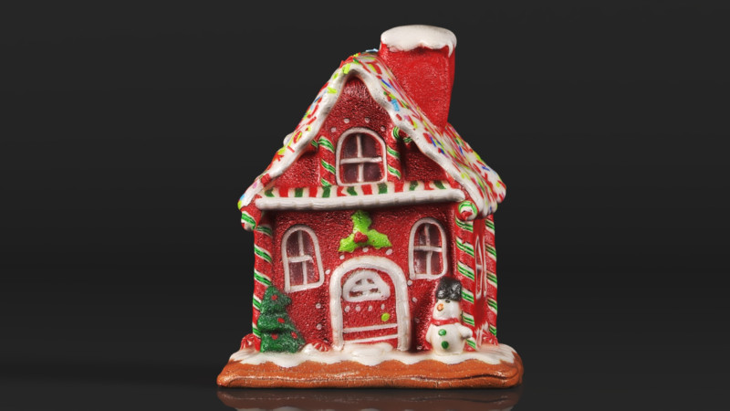 One Holiday Way Light Up Red Faux Gingerbread House Model do druku 3D .c4d .max .obj .3ds .fbx .stl .blend 