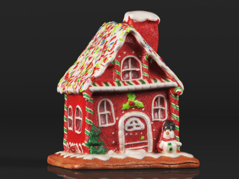 One Holiday Way Light Up Red Faux Gingerbread House Model do druku 3D