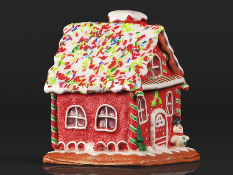 One Holiday Way Light Up Red Faux Gingerbread House Model do druku 3D